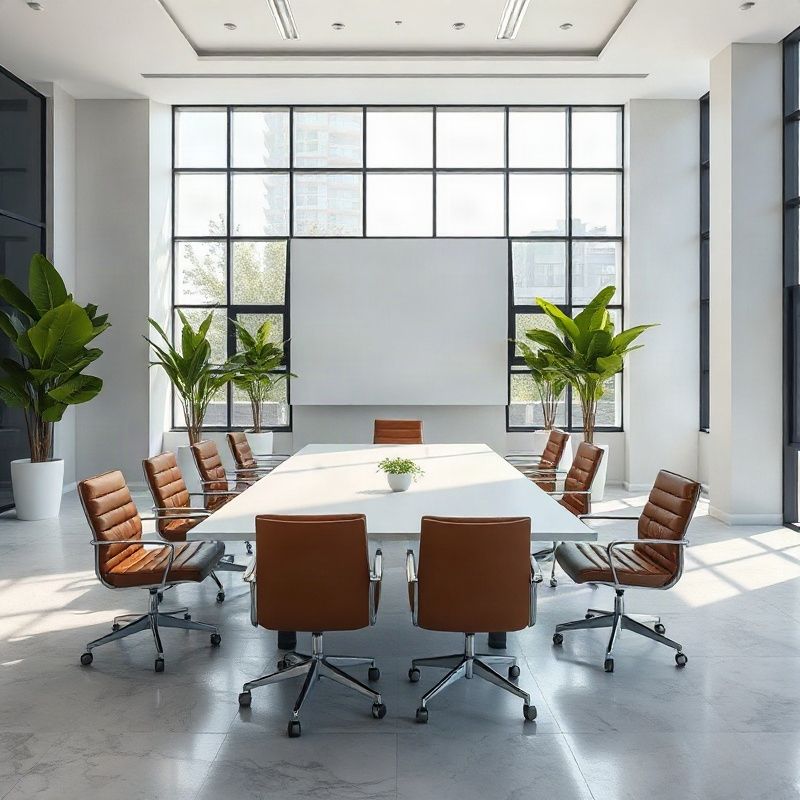 Sala de reunião ampla e discreta no escritório da Lumenblumen em Salvador